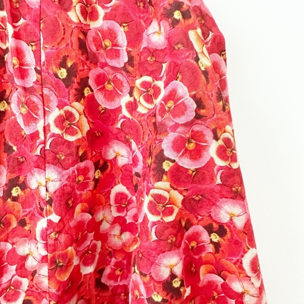 NWT Anthropologie Ro's Garden Seychelles Mini Dress Cover Up XS Pansies Red $155 - Picture 8 of 11